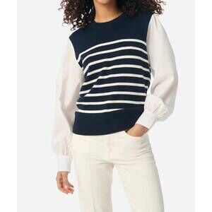 NEW VANESSABRUNO grace sweater in marine ecru